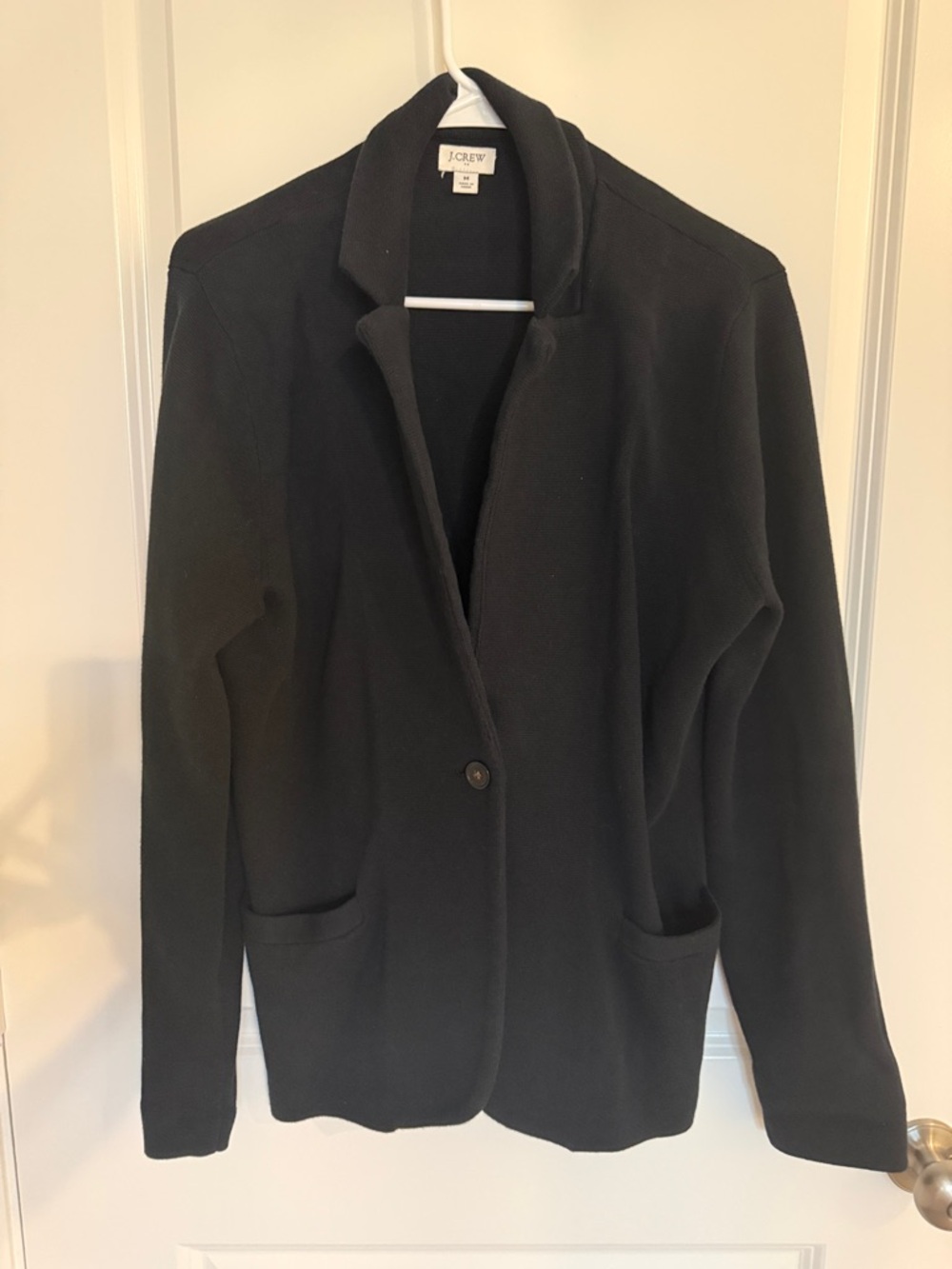 J. Crew Black Single-Button Knit Blazer
